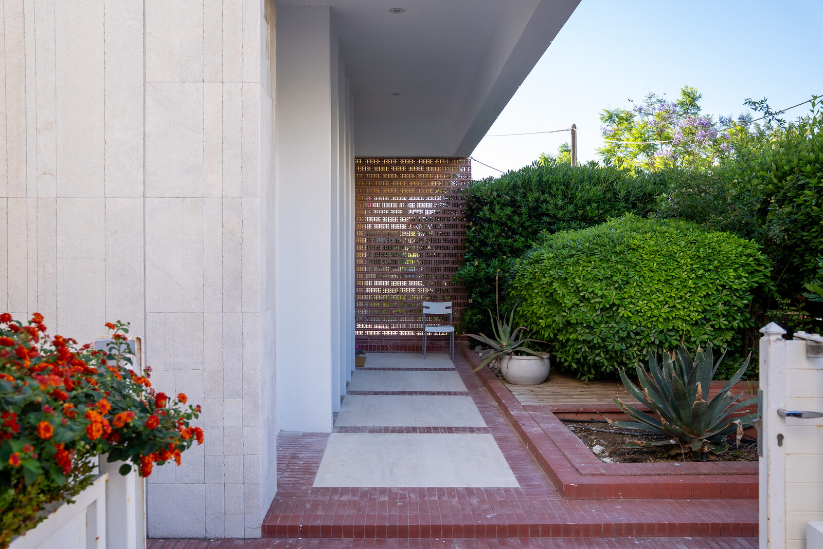 Entrance approach with flowers